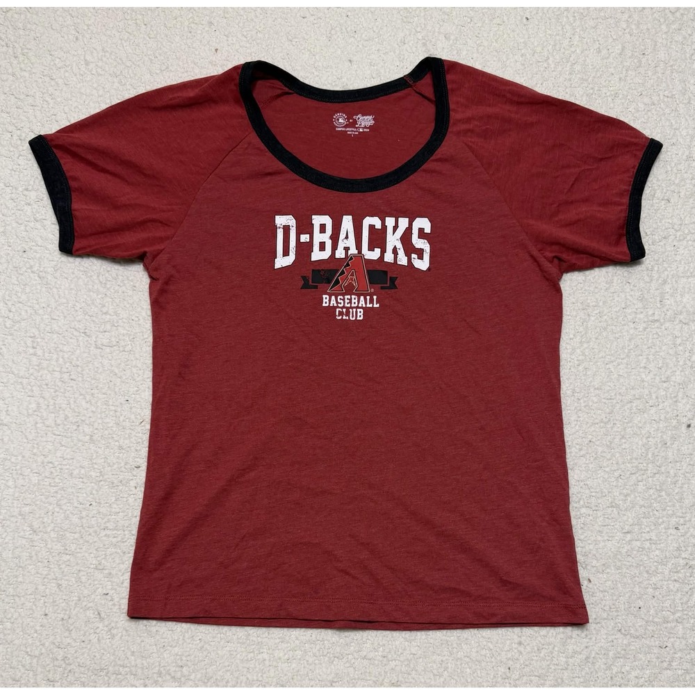 Campus Lifestyle Arizona Diamondbacks Ringer T-shirt Womens Red MLB D-backs L